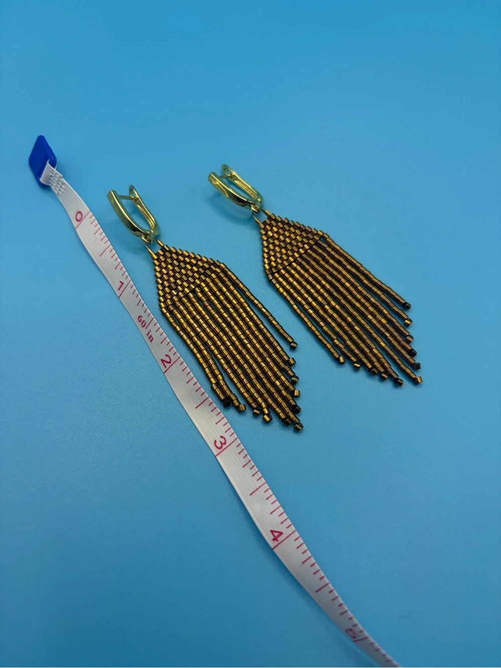 Gold-Tone Brown Beaded Fringe Earrings - Women Jewelry